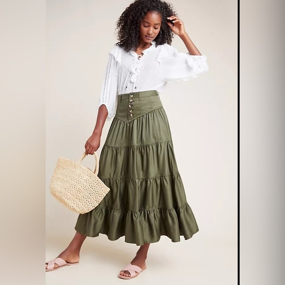 Maeve Lainey Tiered Maxi Skirt size 4 - Picture 15 of 16